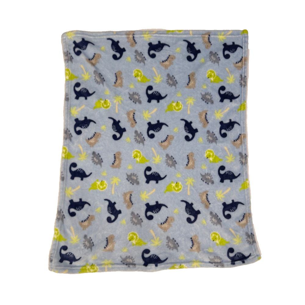Parents Choice Walmart Blue Green Dino Dinosaur Fleece Baby Blanket Lovey Kids